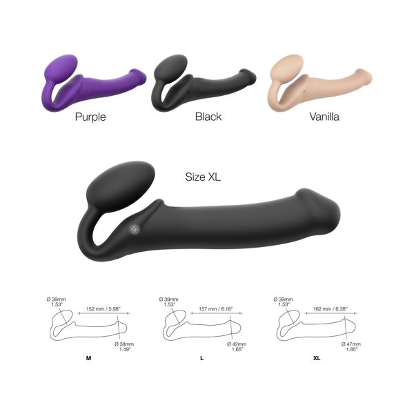 Strap-On-Me Vibrating Bendable Strapless Strap-On Black XLarge - Image 5