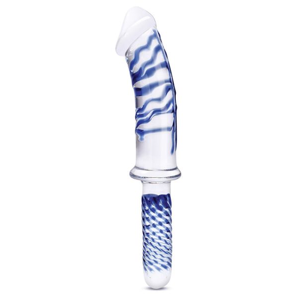 Glas 11 in. Realistic Double Ended Glass Dildo with Handle - Image 3