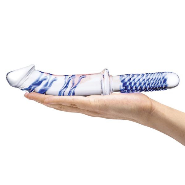 Glas 11 in. Realistic Double Ended Glass Dildo with Handle - Image 7