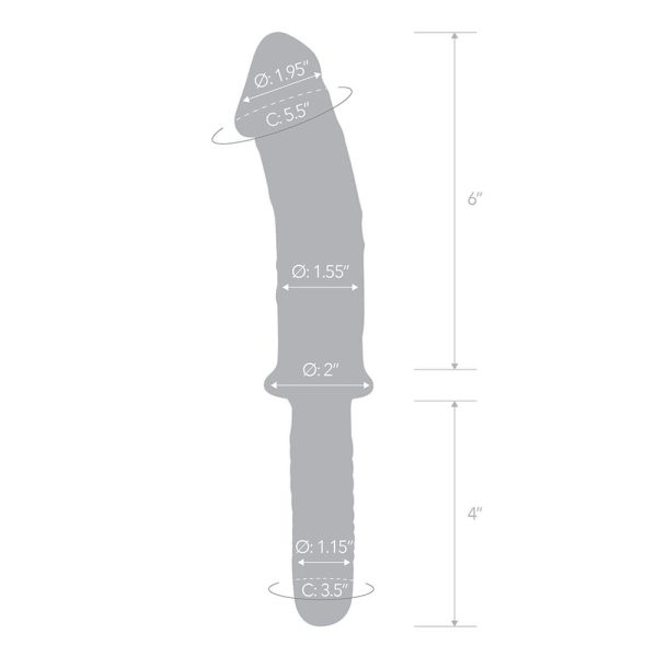 Glas 11 in. Realistic Double Ended Glass Dildo with Handle - Image 8