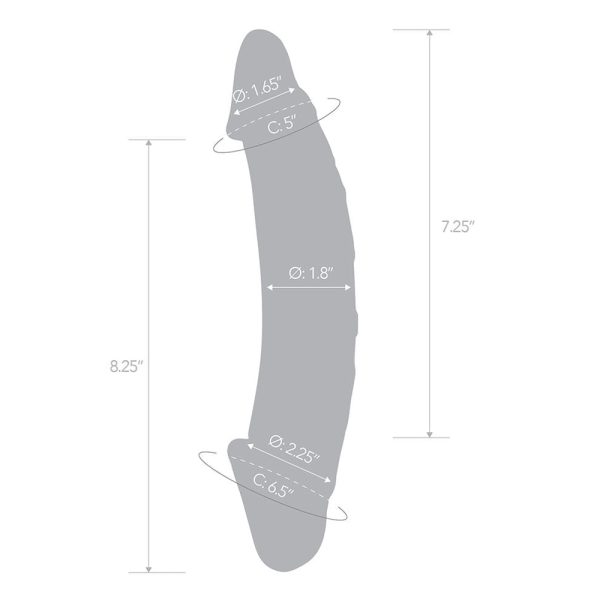 Glas 10.5 in. Girthy Realistic Glass Double Dong Dildo - Image 8