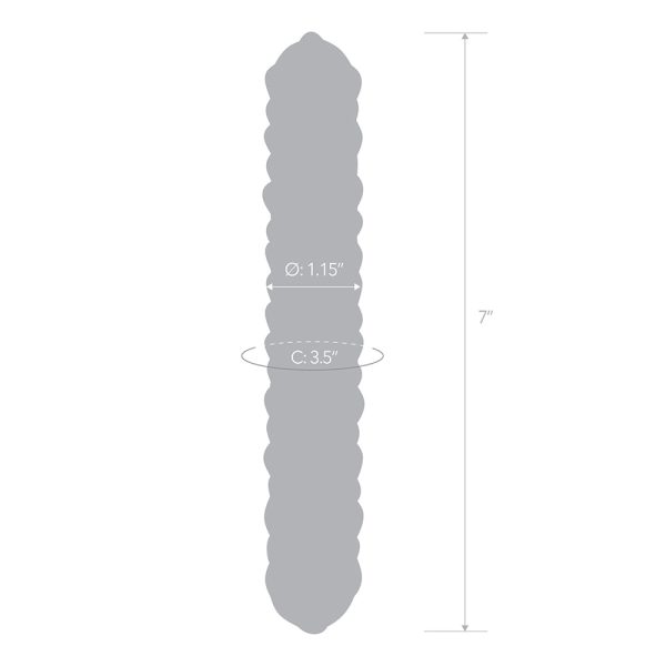 Glas 9 in. Purple Rose Nubby Glass Dildo - Image 8