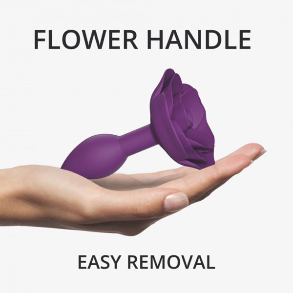 Love to Love Open Roses Silicone Anal Plug Purple Rain Small - Image 3