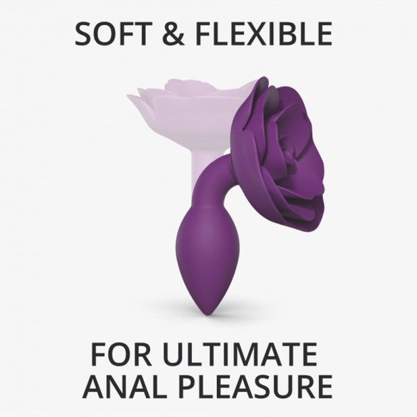Love to Love Open Roses Silicone Anal Plug Purple Rain Small - Image 4