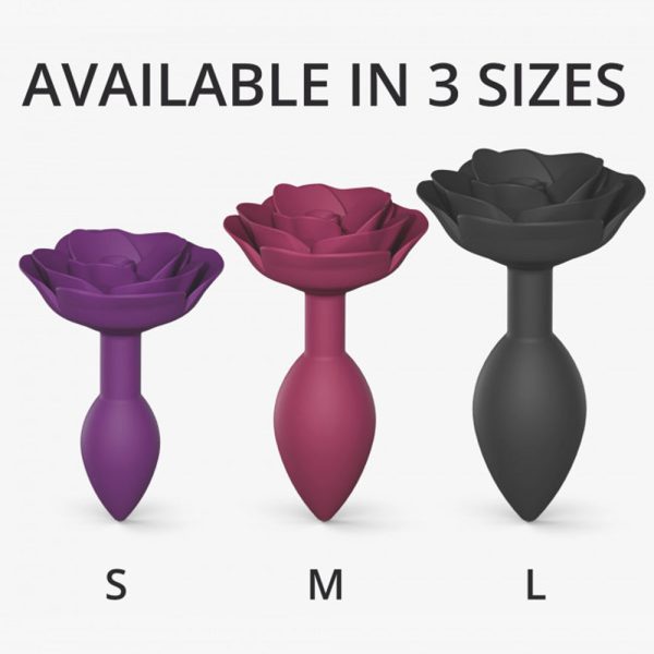 Love to Love Open Roses Silicone Anal Plug Purple Rain Small - Image 6