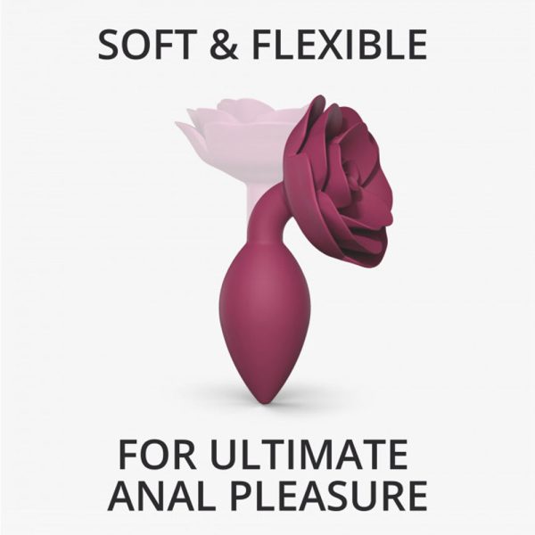 Love to Love Open Roses Silicone Anal Plug Plum Star Medium - Image 2