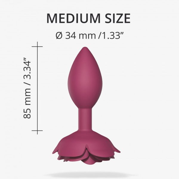 Love to Love Open Roses Silicone Anal Plug Plum Star Medium - Image 3