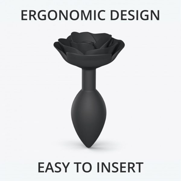 Love to Love Open Roses Silicone Anal Plug Black Onyx Large - Image 4