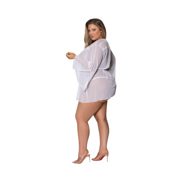 Magic Silk Modern Romance Short Robe White Queen Size - Image 3