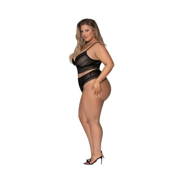 Magic Silk Modern Romance Bralette & Hipster Black Queen Size - Image 2