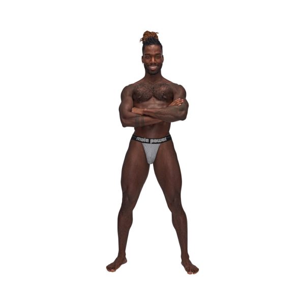 Male Power Sexagon Strappy Ring Jock Gray S/M - Image 2