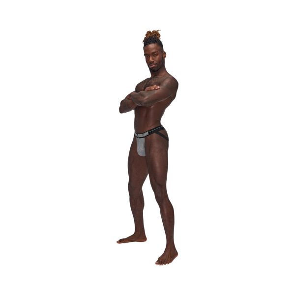 Male Power Sexagon Strappy Ring Jock Gray S/M - Image 3