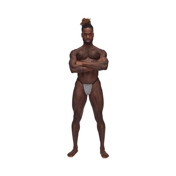 Male Power Sexagon Posing Strap Gray O/S - Image 2