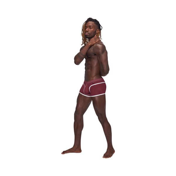 Male Power Sport Mesh Sport Mini Short Burgundy M - Image 3