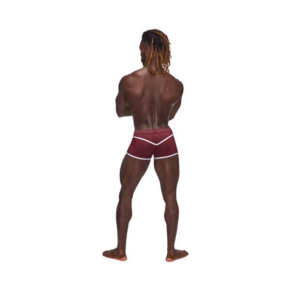 Male Power Sport Mesh Sport Mini Short Burgundy L - Image 4