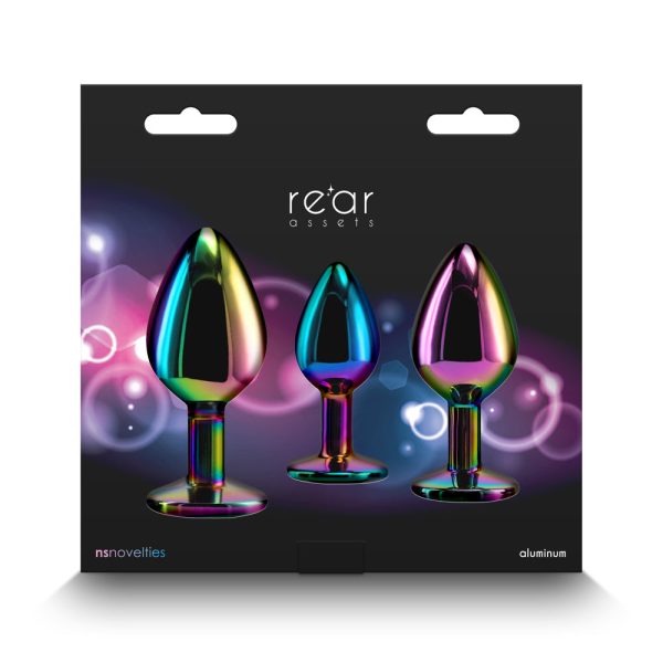 Rear Assets 3-Piece Metal Plug Kit Multicolor/Rainbow Heart - Image 4
