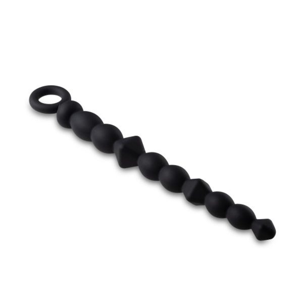 Anal Adventures Platinum Silicone Beginner Anal Beads Black - Image 3