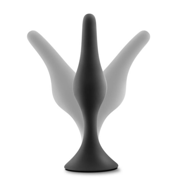 Anal Adventures Platinum Silicone Beginner Plug Medium Black - Image 4
