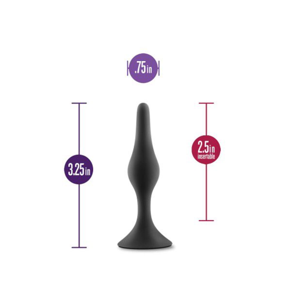 Anal Adventures Platinum Silicone Beginner Plug Small Black - Image 5