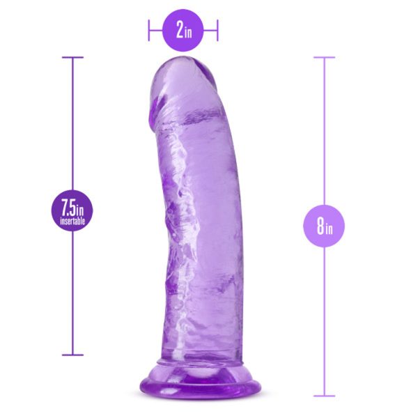 B Yours Plus Roar n'' Ride 8 in. Dildo Purple - Image 5