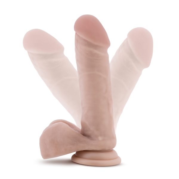 Dr. Skin Plus Realistic 8 in. Triple Density Posable Dildo with Balls Beige - Image 6