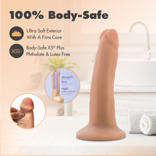 Dr. Skin Plus Realistic 5 in. Triple Density Posable Dildo Beige - Image 10
