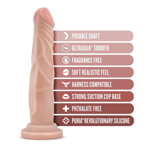 Dr. Skin Silicone Dr. Carter Realistic 7 in. Posable Dildo Beige - Image 6