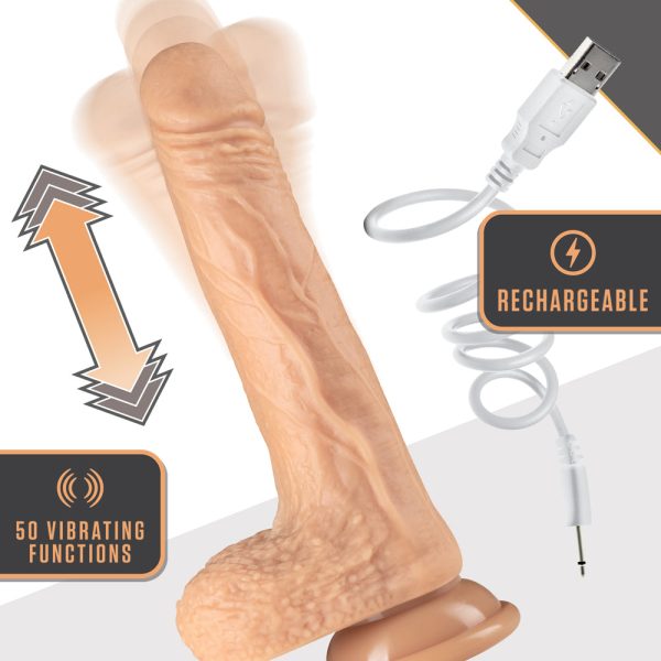 Dr. Skin Silicone Dr. Grey 7.75 in. Thrusting & Gyrating Dildo with Remote Control Beige - Image 8