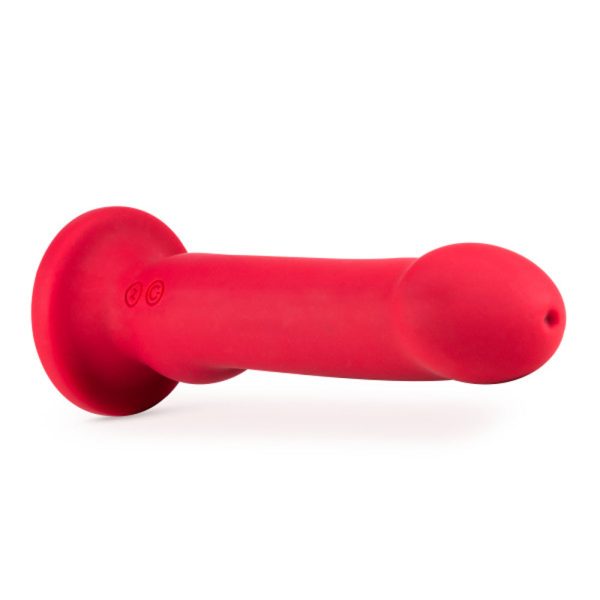 Impressions Las Vegas Rechargeable Silicone 8.25 in. Vibrating Dildo Crimson - Image 5