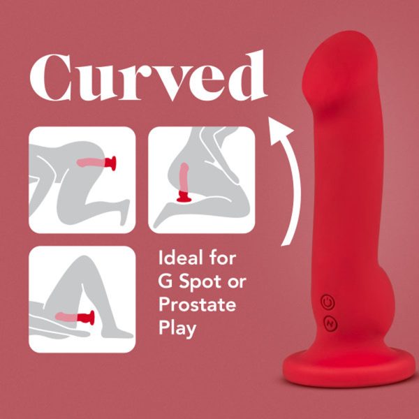 Impressions Las Vegas Rechargeable Silicone 8.25 in. Vibrating Dildo Crimson - Image 8