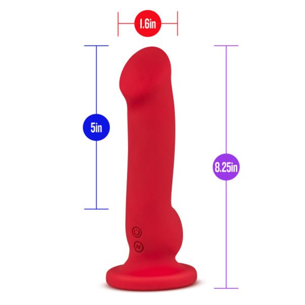 Impressions Las Vegas Rechargeable Silicone 8.25 in. Vibrating Dildo Crimson - Image 9