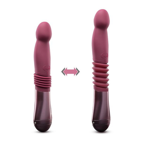 Temptasia Trixie Rechargeable 10 in. Silicone Thrusting Dildo Wine - Image 4