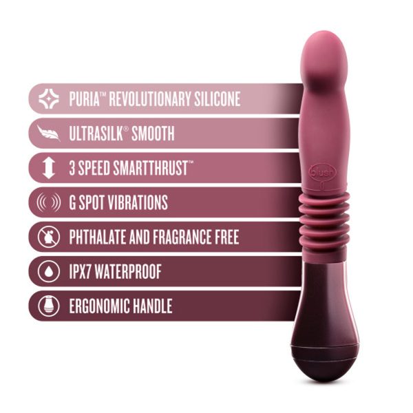 Temptasia Trixie Rechargeable 10 in. Silicone Thrusting Dildo Wine - Image 8
