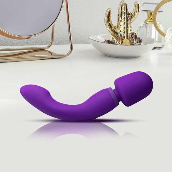 Wellness Dual Sense Rechargeable Silicone Dual Ended G-Spot & Wand Vibrator Purple - Image 6