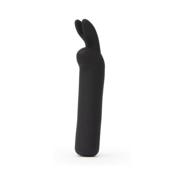 Happy Rabbit Rechargeable Silicone Bullet Vibrator With Ears Black - Image 2
