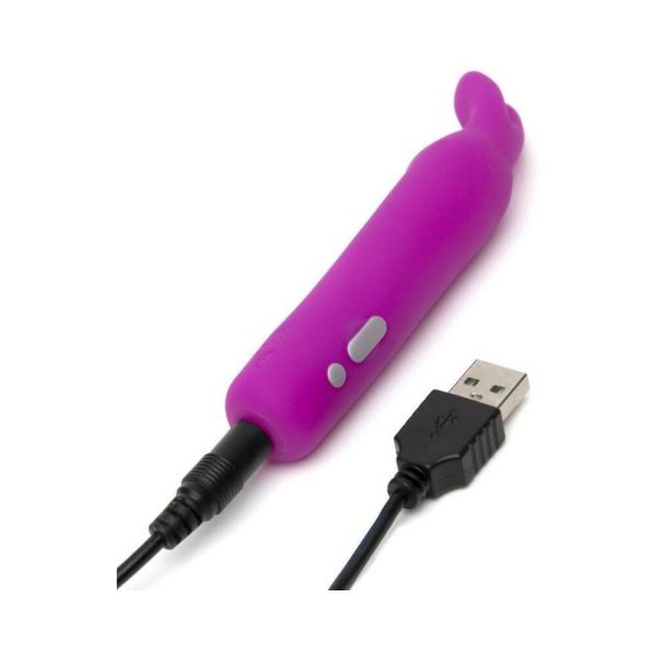 Happy Rabbit Rechargeable Silicone Bullet Vibrator With Ears Purple - Image 4