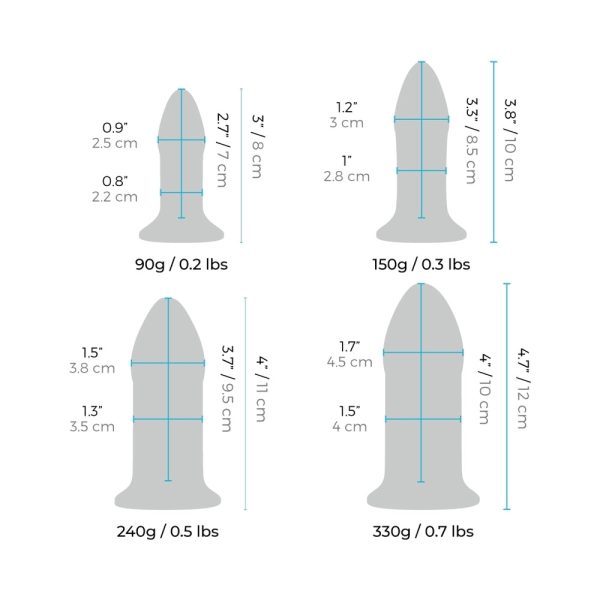 b-Vibe 4-Piece Anal Dilators Glass Plug Set - Image 8