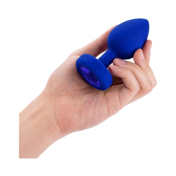 b-Vibe Vibrating Jewel Rechargeable Remote-Controlled Anal Plug with Gem Base Blue Sapphire Large/X-Large - Image 4