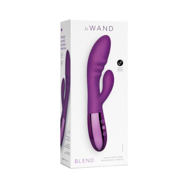 Le Wand Blend Rechargeable Double-Motor Silicone Rabbit Vibrator Dark Cherry - Image 2