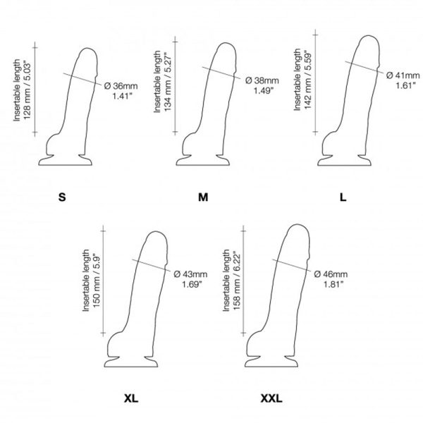Strap-On-Me Realistic Collection Sliding Skin Dual-Density Silicone Dildo Fuchsia M - Image 5