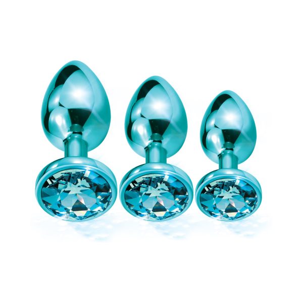 Nixie Metal Butt Plug Trainer Set 3-Piece Blue Metallic - Image 2