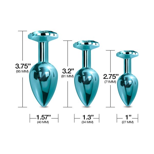 Nixie Metal Butt Plug Trainer Set 3-Piece Blue Metallic - Image 3