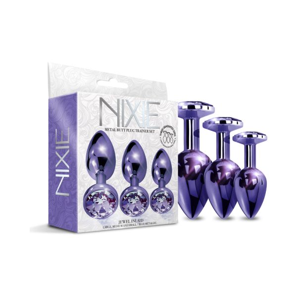 Nixie Metal Butt Plug Trainer Set 3-Piece Purple Metallic - Image 2