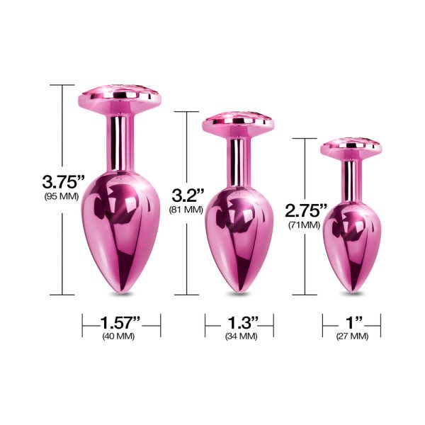 Nixie Metal Butt Plug Trainer Set 3-Piece Pink Metallic - Image 4