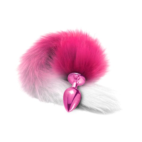 Nixie Metal Butt Plug With Ombre Tail Pink Metallic - Image 3