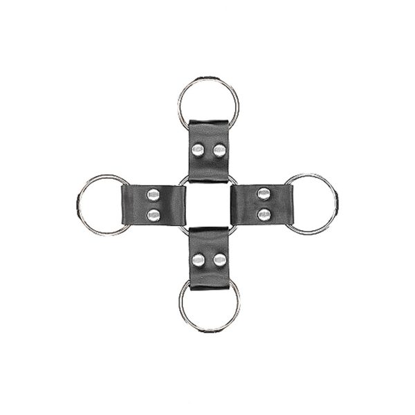 Ouch! Black & White Bonded Leather Hogtie With Hand & Ankle Cuffs Black - Image 10