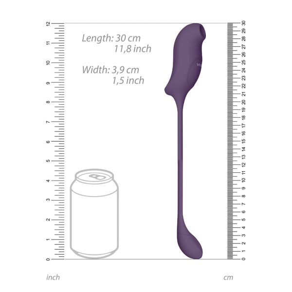 VIVE QUINO Rechargeable Air Wave & Vibrating Silicone Egg Vibrator Purple - Image 7