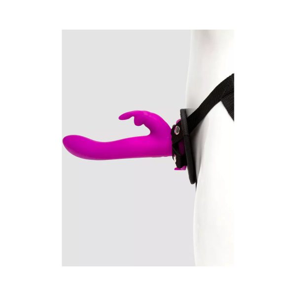 Happy Rabbit Rechargeable Silicone Vibrating Strap-On Harness Set Purple - Image 3