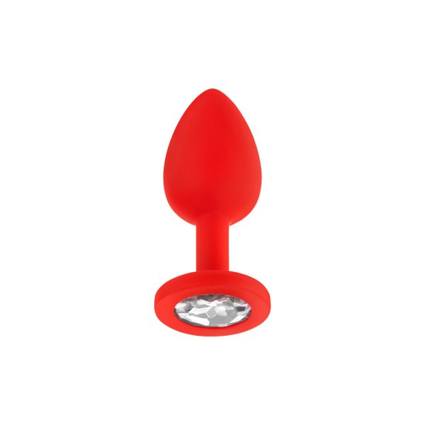 Luv Inc Jp31 Jeweled Small Plug Silicone with 3-Piece Interchangeable Gems Red - Image 2