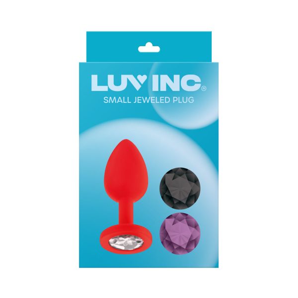 Luv Inc Jp31 Jeweled Small Plug Silicone with 3-Piece Interchangeable Gems Red - Image 5